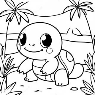 Halaman Mewarnai Squirtle Di Surga Tropis 36601-8006