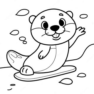 Halaman Mewarnai Berang Berang Konyol Meluncur Di Es 36696 8025