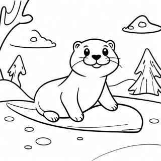 Halaman Mewarnai Berang Berang Konyol Meluncur Di Es 36696 8026