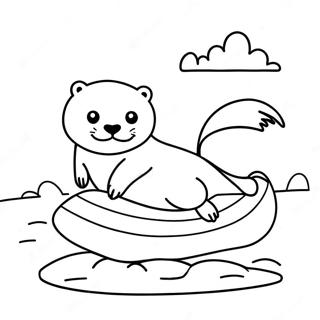 Halaman Mewarnai Berang Berang Konyol Meluncur Di Es 36696 8028