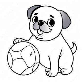 Gambar Mewarnai Pug Bahagia Bermain Dengan Bola 37363 8170
