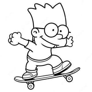 Gambar Mewarnai Bart Simpson Berseluncur 37651-8214