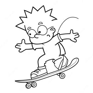 Gambar Mewarnai Bart Simpson Berseluncur 37651-8215