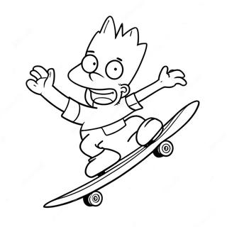 Gambar Mewarnai Bart Simpson Dengan Papan Seluncur 37652-8219