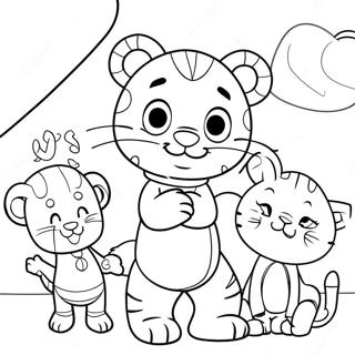 Halaman Mewarnai Daniel Tiger Bermain Dengan Teman 39456-8615