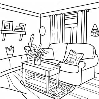 Halaman Mewarnai Interior Cottagecore Yang Nyaman 39642 8661