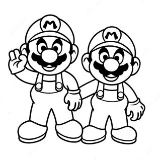 Halaman Mewarnai Mario Dan Luigi Bekerja Sama 39824-8697