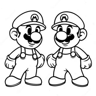 Halaman Mewarnai Mario Dan Luigi Bekerja Sama 39824-8698