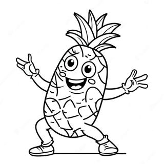 Halaman Mewarnai Nanas Lucu Menari 39915-8729