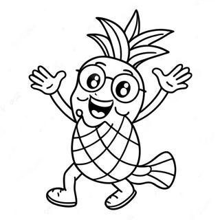 Halaman Mewarnai Nanas Lucu Menari 39915-8730