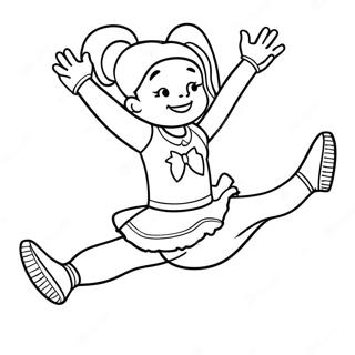 Halaman Mewarnai Pemandu Sorak Melakukan Split 40005 8745