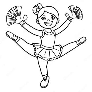 Halaman Mewarnai Pemandu Sorak Melakukan Split 40005 8746