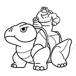 Halaman Mewarnai Blastoise Dengan Pelatih 40833-8927