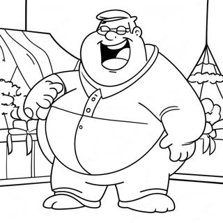 Halaman Mewarnai Peter Griffin Dari Family Guy Tertawa 40918-8936