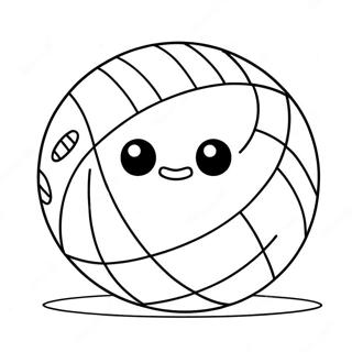 Halaman Mewarnai Bola Voli Kartun Yang Lucu 41088 8982