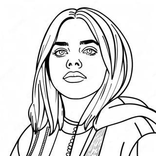 Potret Billie Eilish Halaman Mewarnai 41269-9014