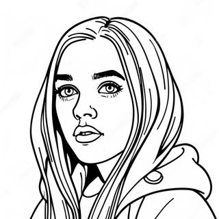 Potret Billie Eilish Halaman Mewarnai 41269-9015