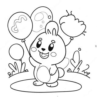 Pochacco Bahagia Dengan Balon Halaman Mewarnai 41353 9044