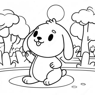 Pochacco Di Taman Halaman Mewarnai 41355-9050