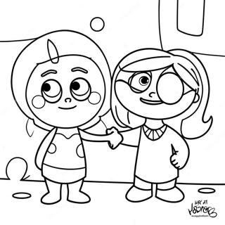 Halaman Mewarnai Joy Dan Sadness Dari Inside Out 41913 9162