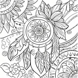 Halaman Mewarnai Penangkap Mimpi Rumit Dengan Pola Bunga 41994 9183