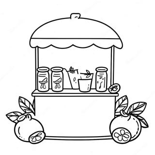 Halaman Mewarnai Stand Lemonade Dengan Lemon 42088-9209