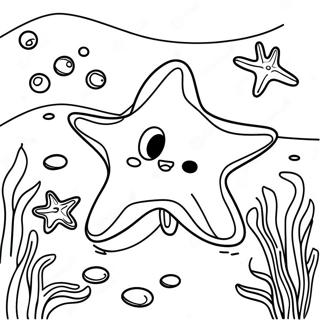 Halaman Mewarnai Bintang Laut Ceria Di Terumbu Karang 42179-9229