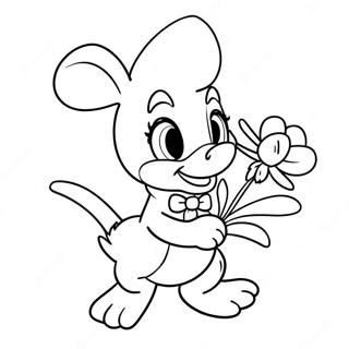 Gambar Mewarnai Daisy Duck Dengan Buket Bunga 42915 9379