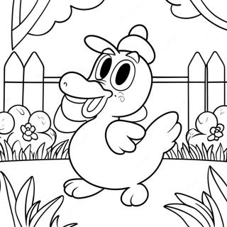 Gambar Mewarnai Daisy Duck Bermain Di Taman 42917 9388