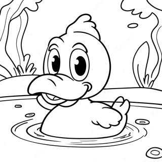 Halaman Mewarnai Donald Duck Berenang Di Kolam 43208-9451