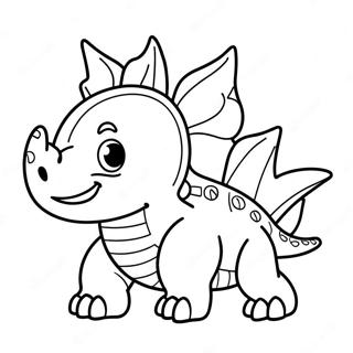 Halaman Mewarnai Stegosaurus Ramah 43291-9454