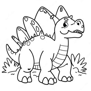 Halaman Mewarnai Stegosaurus Ramah 43291-9455