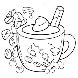 Mewarnai Cokelat Panas Meriah Dengan Tongkat Permen 43471 9501