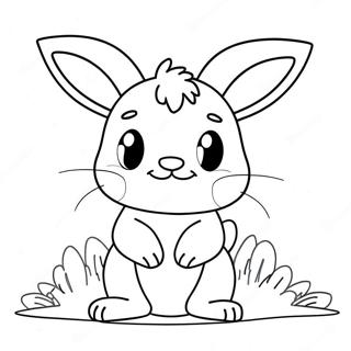 Kelinci Menggemaskan Dengan Telinga Besar Halaman Mewarnai 4379-2549