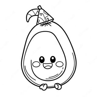 Gambar Mewarnai Alpukat Dengan Topi Pesta 44259 9686