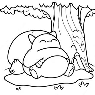 Gambar Mewarnai Snorlax Tidur Di Bawah Pohon 44349-9695