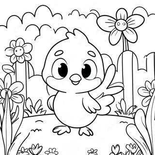 Tweety Bahagia Di Taman Bunga Halaman Mewarnai Halaman Mewarnai