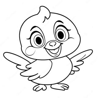 Tweety Dengan Senyuman Besar Halaman Mewarnai Halaman Mewarnai