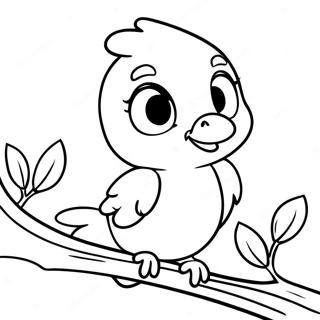 Tweety Menggemaskan Duduk Di Dahan Halaman Mewarnai Halaman Mewarnai