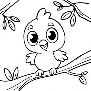 Tweety Menggemaskan Duduk Di Dahan Halaman Mewarnai Halaman Mewarnai