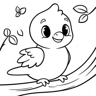 Tweety Menggemaskan Duduk Di Dahan Halaman Mewarnai Halaman Mewarnai