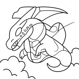 Rayquaza Terbang Di Langit Halaman Mewarnai 44884-9816