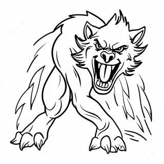 Serigala Menakutkan Muncul Dari Bayangan Halaman Mewarnai 44977-9851