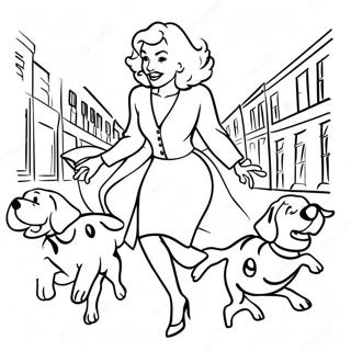 Cruella De Vil Mengejar Dalmatians Halaman Mewarnai 45063-9869