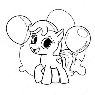 Pinkie Pie Dengan Balon Halaman Mewarnai 45137-9875