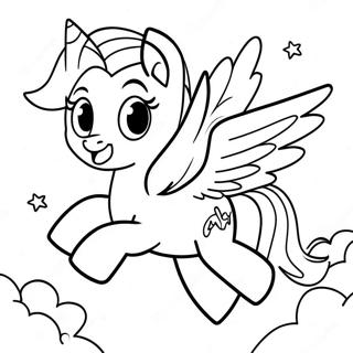 Rainbow Dash Terbang Di Langit Halaman Mewarnai 4557-1207