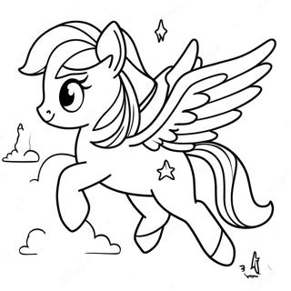 Rainbow Dash Terbang Di Langit Halaman Mewarnai 4557-1208