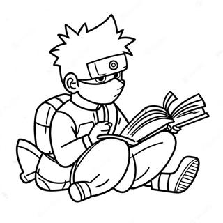 Halaman Mewarnai Kakashi Membaca Buku 46324-10143