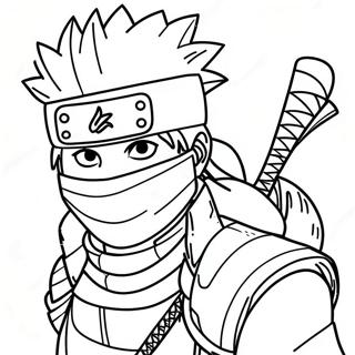 Halaman Mewarnai Kakashi Dalam Pakaian Ninja 46326-10152