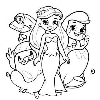 Halaman Mewarnai Ariel Bersama Teman Teman 4649-892